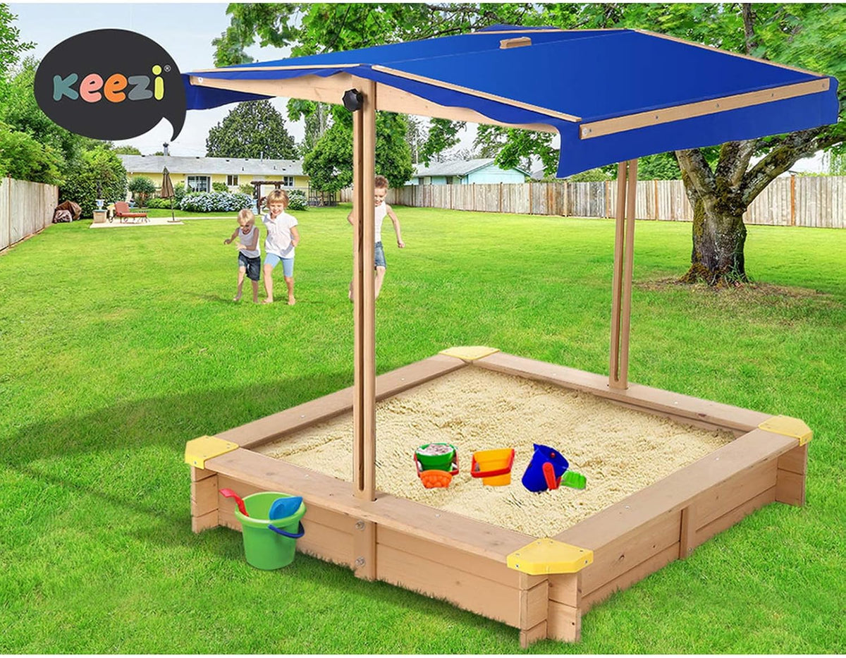 Keezi Kids Sandpit, Wooden Water Table Sand Pit
