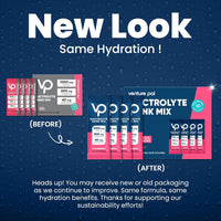 Venture Pal High Sodium Sugar Free Electrolytes Powder Packet - Hydration Packets with Vitamin, Sodium & Potassium | Zero Calories |  - 30 Sticks
