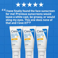 CeraVe Ultra-Light Moisturizing Lotion With SPF 30, Daily Face Moisturizer with SPF