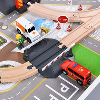 72PCS Wooden Train Tracks & Trains