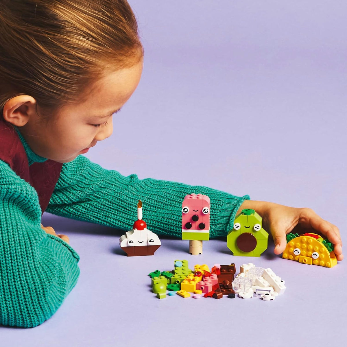 LEGO Classic Creative Food Friends Building Blocks Set, Kids Construction Toy for 4+ Year Old Boys and Girls, incl. Assorted Bricks to Build a Cupcake, Ice Cream & More, Kitchen Food Playset 11039