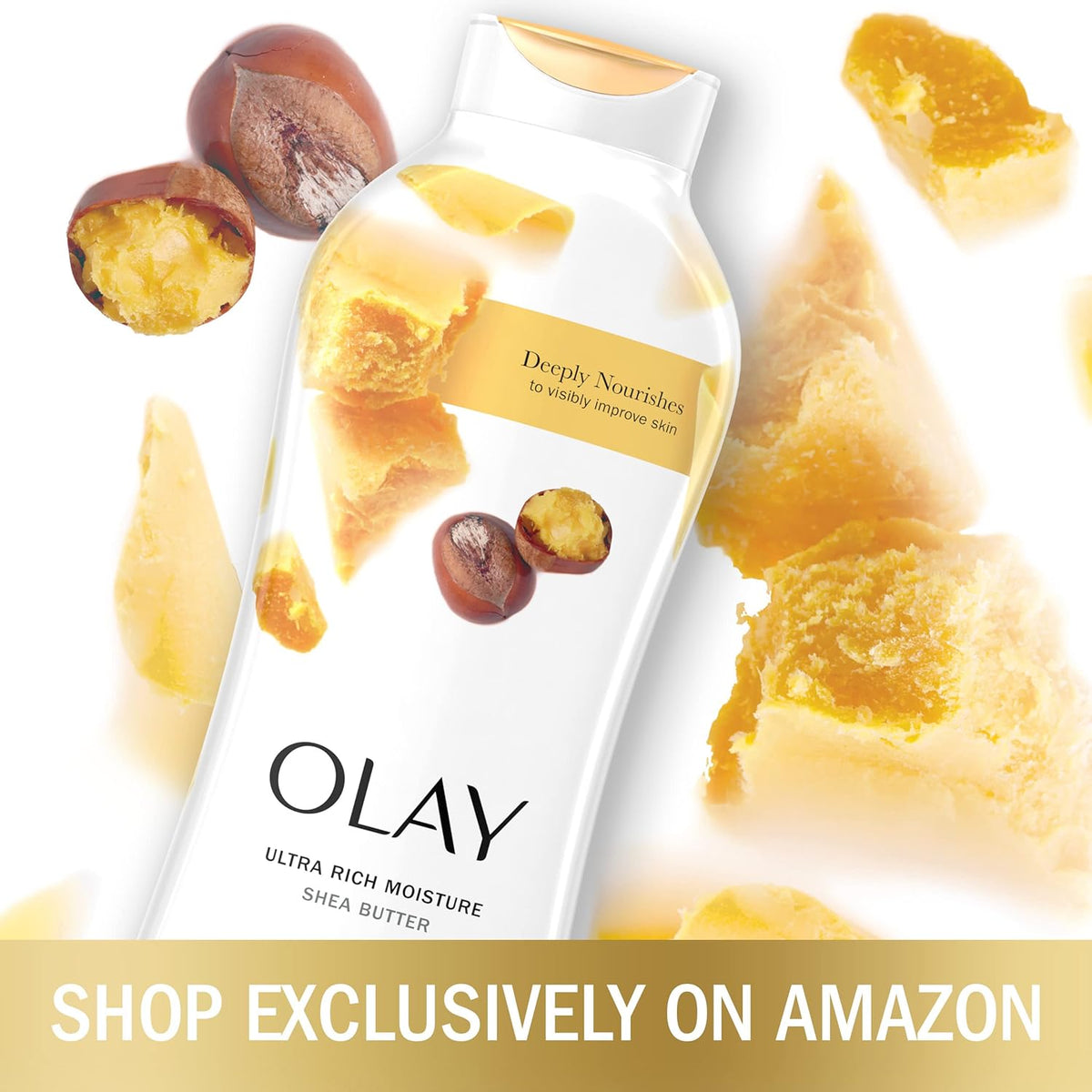 Olay Body Wash Ultra Rich Moisture for Women, Deeply Nourishes, Vitamin B3 Complex, Clinically Proven, Shea Butter Scent, 22 fl oz (Pack of 4)