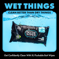 DUDE Wipes Flushable Wet Wipes Dispenser (3 Packs 48 Wipes), Unscented Wet Wipes with Vitamin-E & Aloe for at-Home Use, Septic and Sewer Safe
