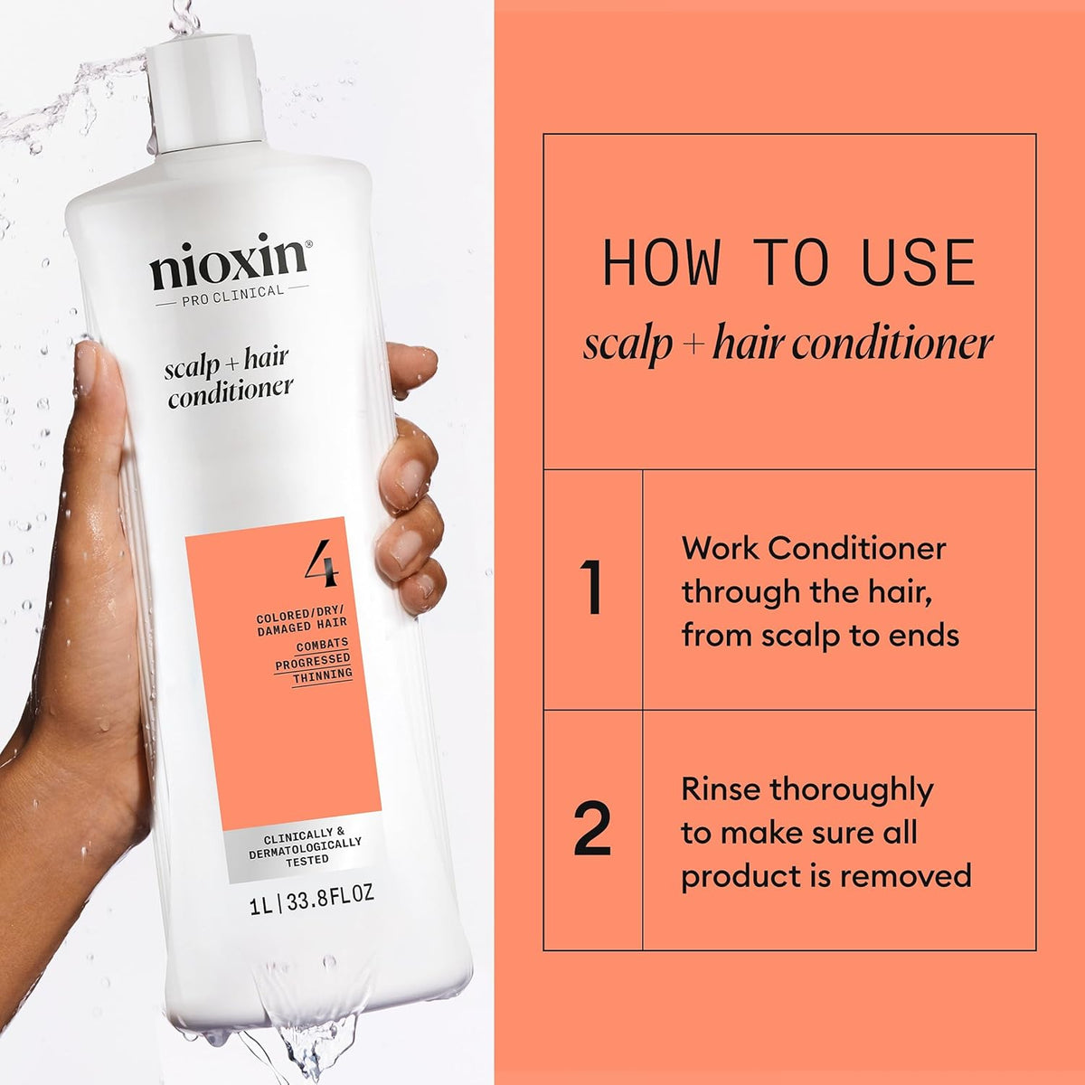 Nioxin Shampoo & Conditioner Liter Duo Sets | Prepacks with Pumps Included | Systems 1-4 | For Natural, Colored, & Damaged Hair with Light to Progressed Thinning | Strengthen & Boost Hair Density