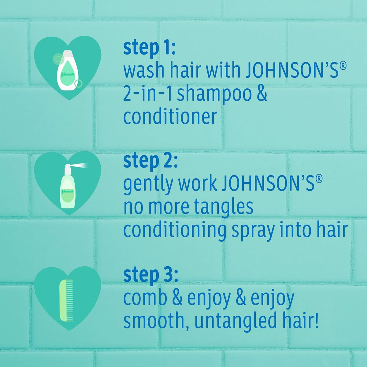 Johnson's Tear Free Detangling 2-in-1 Toddler & Kids Shampoo & Conditioner, 20.3 fl. oz