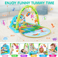 Baby Play Mat,Gym Play Mat,Tummy Time Mat,Kick & Play Piano Gym
