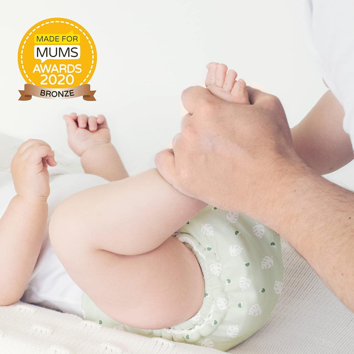 Bambino Mio, Reusable Baby Wipes - Everyday - Eco-Friendly, Chemical-Free, Double-Sided Washable Wipes, Pack of 10, Cloud