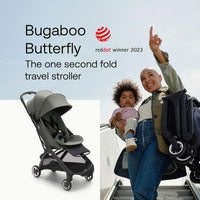 Bugaboo Butterfly Ultra Compact Travel Stroller, Small & Lightweight, Easy 1-Second Fold, Ergonomic and Extra Spacious City Pushchair from Baby to Toddler, Comfortable Steering, Forest Green