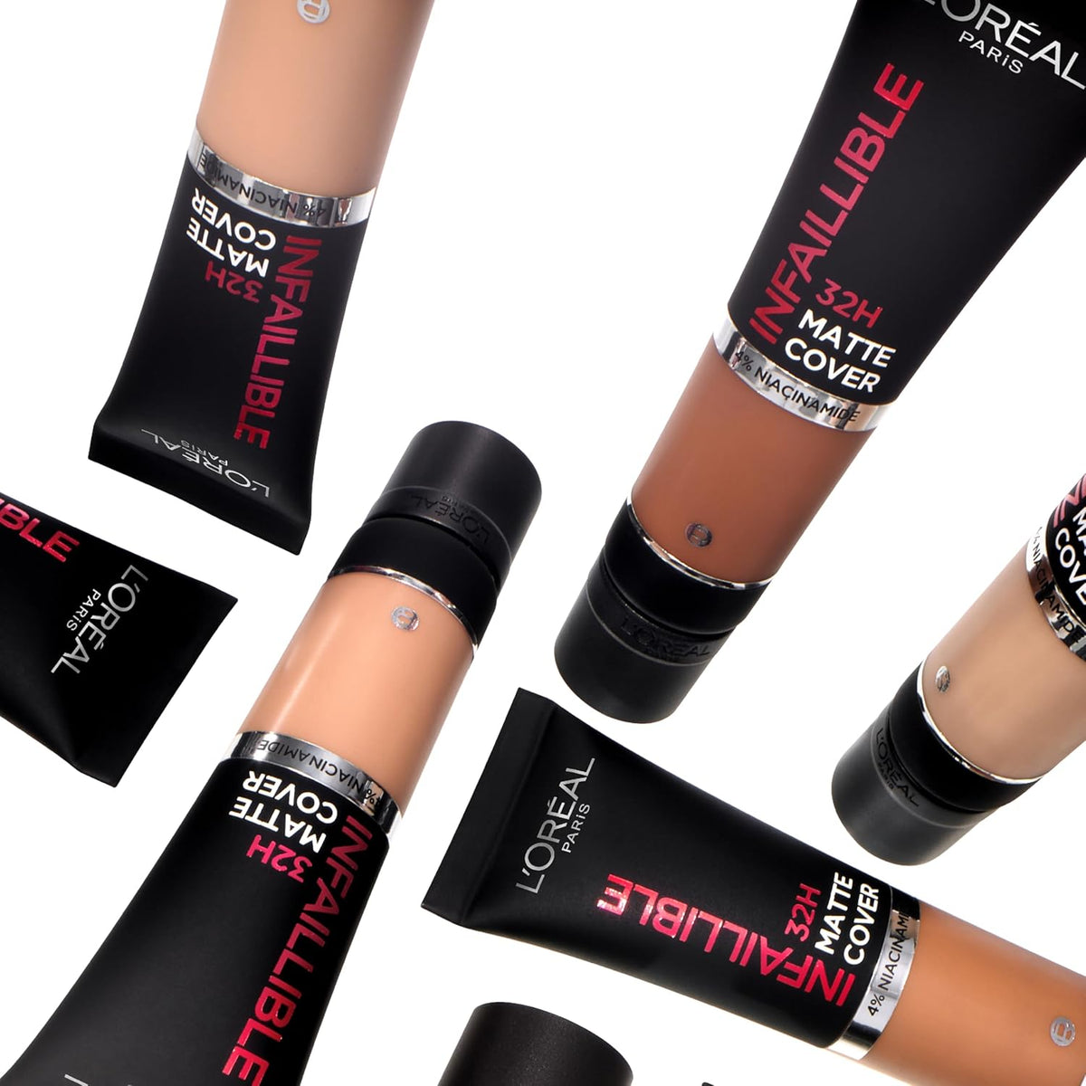 L'Oreal Paris Cover Liquid Foundation, With 4% Niacinamide, Long Lasting, Natural Finish, Available in 20 Shades, SPF 25, Infallible 32H Matte Cover, Shade 145, 30ml