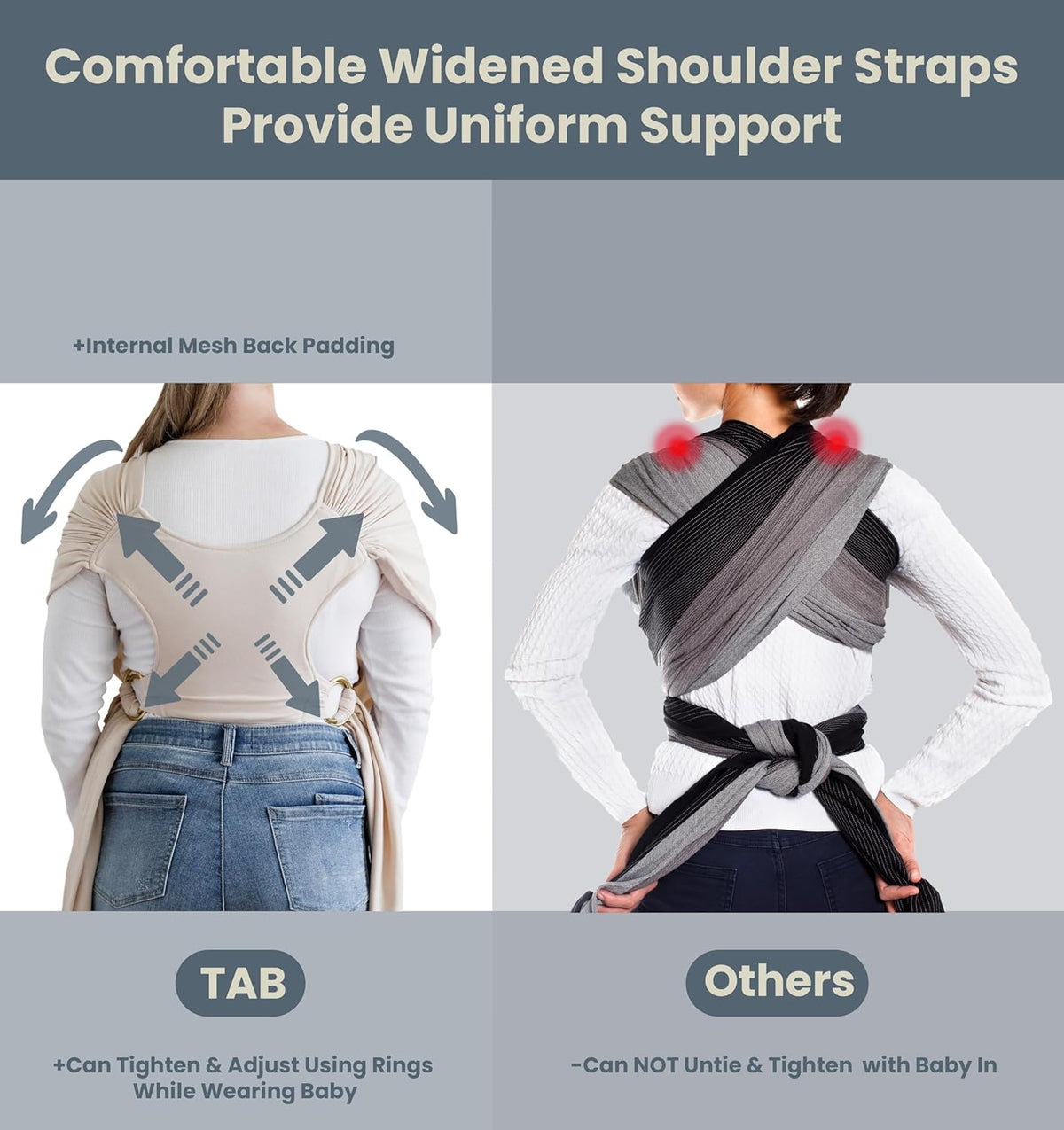 Stylish Beige & Gold Baby Carrier Wrap: Comfortable, Soft & Supportive