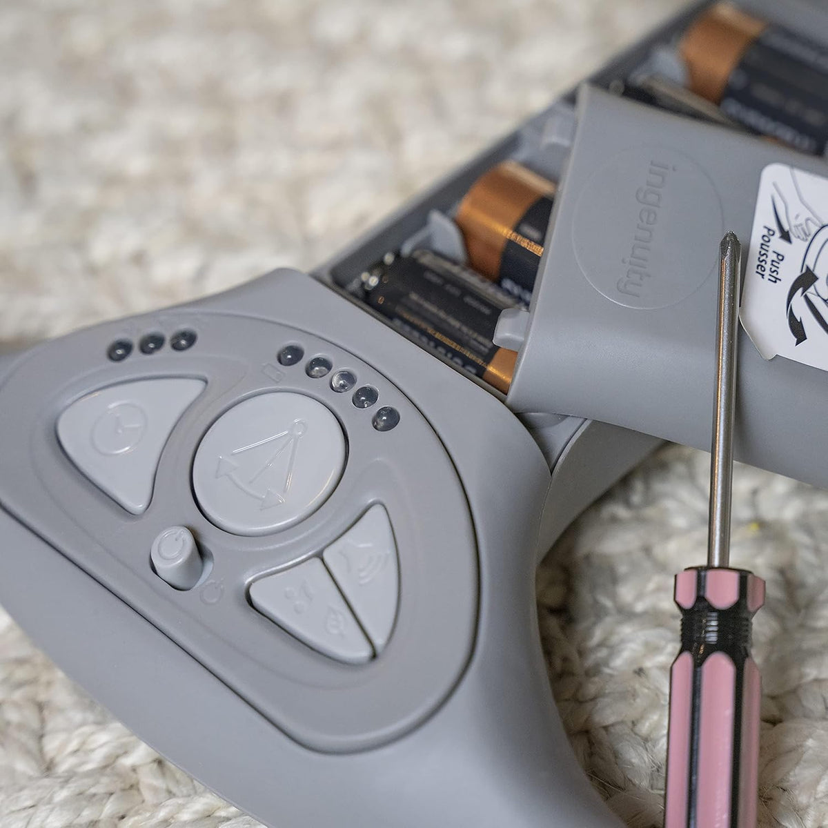 Ingenuity Boutique Collection Swing 'n Go Portable Swing - Bella Teddy, Grey