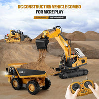 Remote Control Dump Truck Toys 9 Channel RC Toys with Metal Bed and Lights