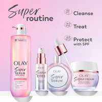 Olay Super Eye Serum - Vitamin C, Caffeine, Niacinamide, Amino Peptide, Aloe Vera - Brightens Dark Circles, Anti-Wrinkle, Anti-Aging, Brightening, Smooths Fine Lines, Firming, Hydrating, 0.45 Oz