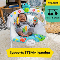 Baby Einstein Ocean Explorers Musical Bouncer Infant Seat, Kick to It Neptune, Unisex, for Ages 0-6 Months up to 20 lbs