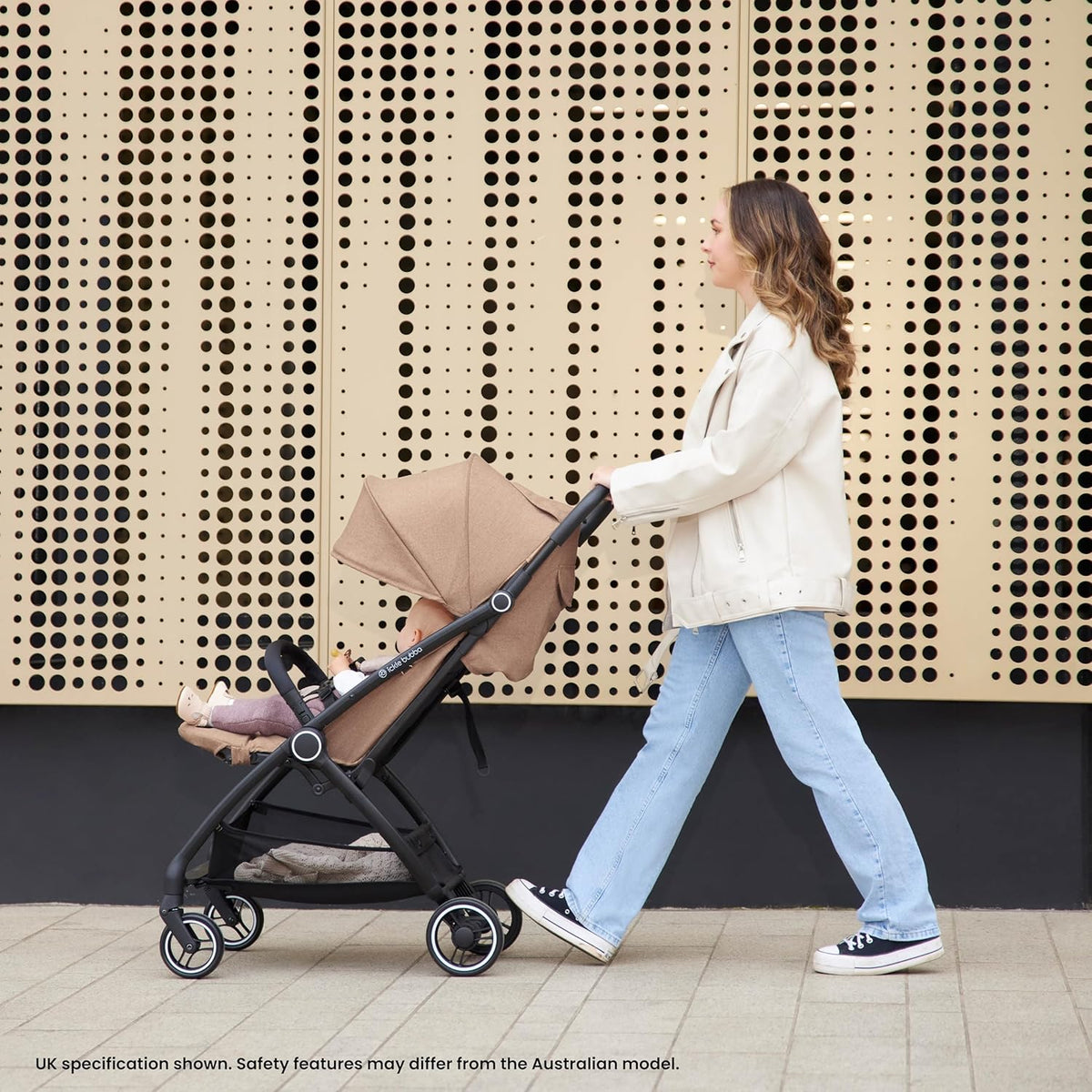 Ickle Bubba Aries Auto-Fold Stroller – Ultra-Lightweight (6.1kg), Compact One-Touch Fold, Multi-Position Recline, Large Seat & Shopping Basket, UPF 50+ Sun Hood, Includes Rain Cover (Black)