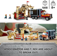LEGO® Jurassic World T. rex & Atrociraptor Dinosaur Breakout 76948 Building Kits Aged 8 and Up