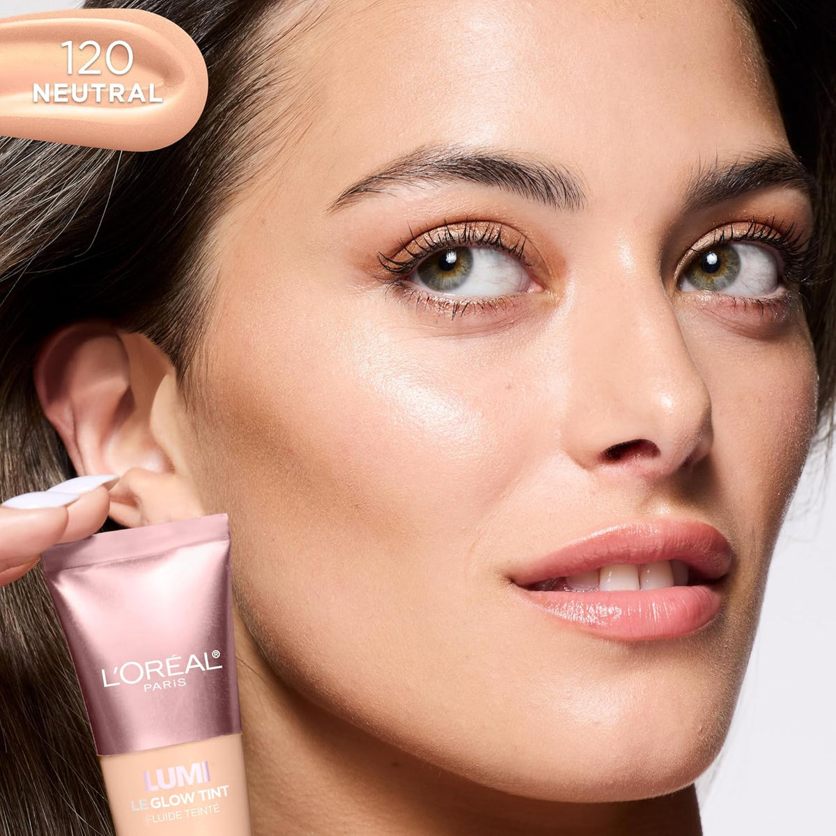 L’Oréal Paris Lumi Le Glow Skin Tint, Lightweight Water-Based Tinted Serum with Foundation-Like Coverage, Glow Illuminator, Neutral 120, 0.85 Fl Oz