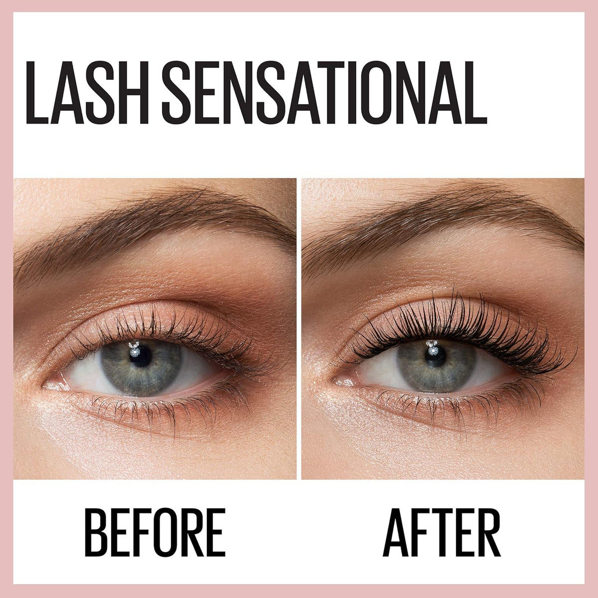 Maybelline Lash Sensational Waterproof Mascara, Lengthening and Volumizing for a Full Fan Effect, Brownish Black, 1 Count