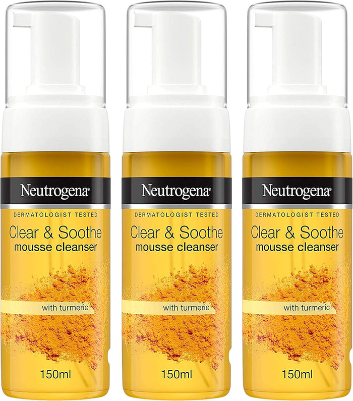 Neutrogena Clear and Soothe Mousse Cleanser, 5 Ounce (Pack of 3)