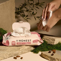 The Honest Company Nourish + Cleanse Naturally Scented Wipes | Cleansing Multi-Tasking Wipes | 99% Water, Plant Based, Hypoallergenic | Sweet Almond, 240 Count