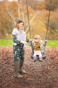 Certified Organic Baby Wrap Carrier, GOTS Organic, Small/Medium or Plus Size, Black or Grey, CPSC Safety Tested