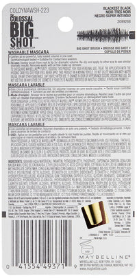 Maybelline New York Volum' Express The Colossal Big Shot Washable Mascara, Blackest Black, 0.33 fl. oz.