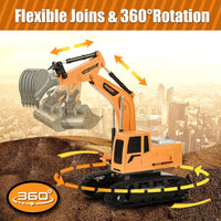 Remote Control Excavator Toy, RC Construction Truck with Metal Shovel