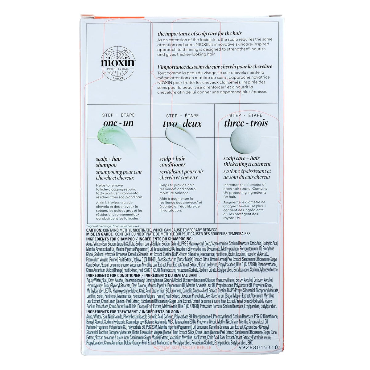 Nioxin Scalp + Hair Thickening System Kits | For Natural, Colored, & Damaged Hair with Light to Progressed Thinning | Strengthen & Boost Hair Density with Niacinamide & Biotin | 1 Month Supply