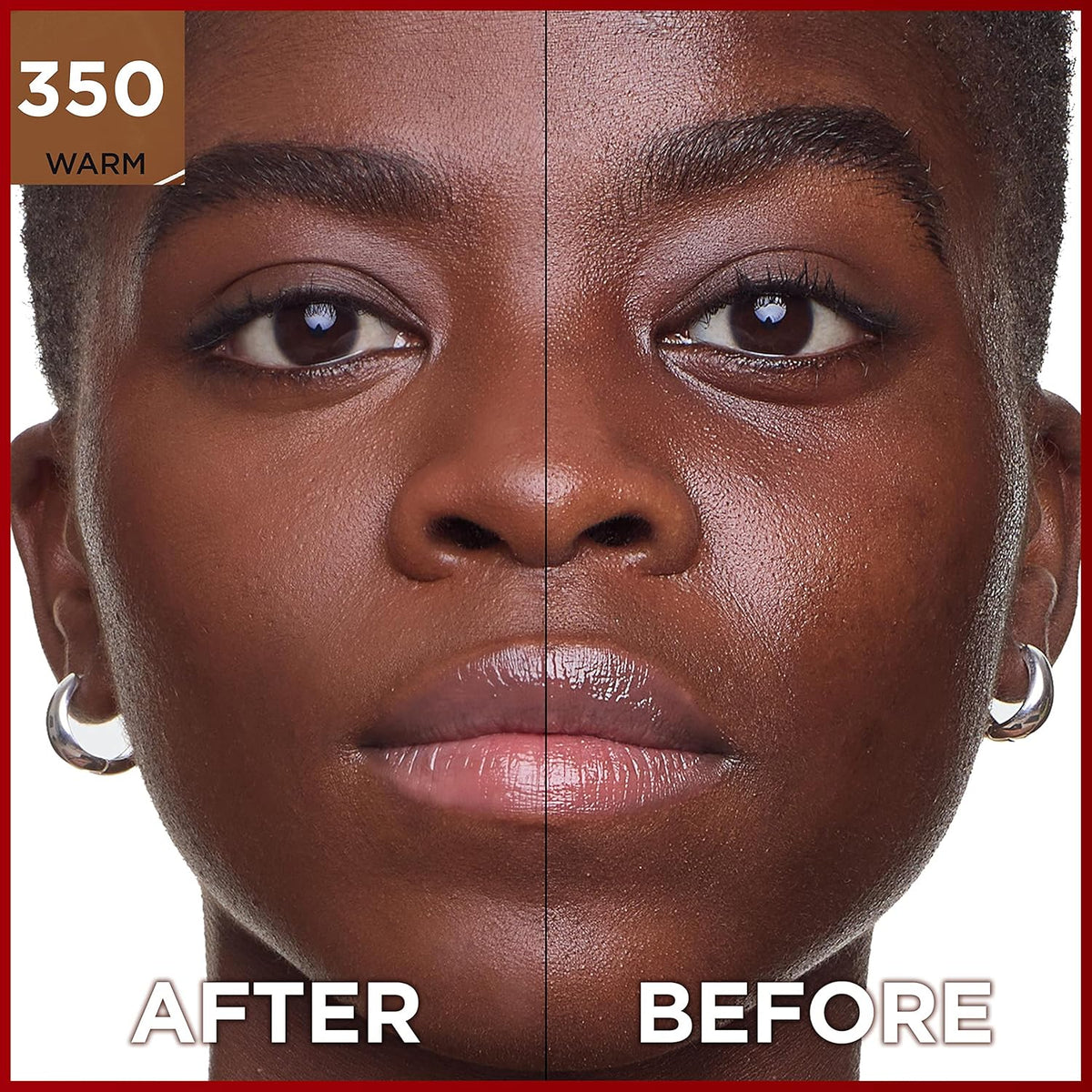 L'Oréal Paris Make-up, waterproof and long-lasting, matting, liquid foundation with high coverage, formula with 4% niacinamide, infaillible 32H matte cover, no. 350 warm, 1 x 30 ml