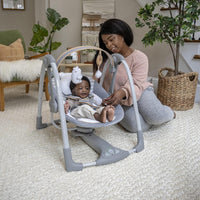 Ingenuity Boutique Collection Swing 'n Go Portable Swing - Bella Teddy, Grey