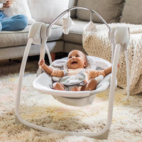 Ingenuity Comfort 2 Go Compact Portable 6-Speed Cushioned Baby Swing with Music