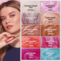 REVLON Super Lustrous Glimmer Gloss, Non-Sticky Lip Gloss, High-Shine Finish, Plant-Based Glitter, 004 Happy Hour, 0.13 fl oz