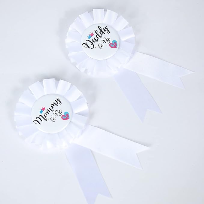 Gender Reveal Decorations Sash and Tinplate Badge