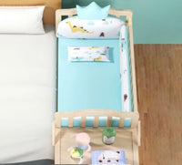 Solid Wood Contemporary Nursery Bed Washed Natural with Guardrail - Crib & 5-Piece Set 96 × 56 X76cm