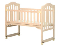 Solid Wood Contemporary Nursery Bed Washed Natural with Guardrail - Crib & 5-Piece Set 96 × 56 X76cm