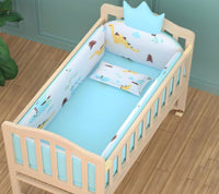 Solid Wood Contemporary Nursery Bed Washed Natural with Guardrail - Crib & 5-Piece Set 96 × 56 X76cm