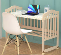 Solid Wood Contemporary Nursery Bed Washed Natural with Guardrail - Crib & 5-Piece Set 96 × 56 X76cm