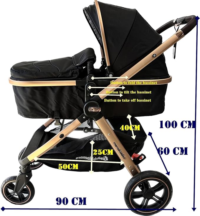 Compact Convertible 2in1 Aluminium Alloy Pram Stroller