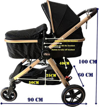 Compact Convertible 2in1 Aluminium Alloy Pram Stroller
