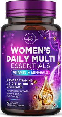 Click to see full view Multivitamin for Women - 3X Strength Daily Women Multivitamin, Vitamins A, D, C, E, Biotin, Folic Acid, Calcium, & Iron, Complete Multi Vitamin for Beautiful Hair & Skin, Bottled in USA, 60 Capsules