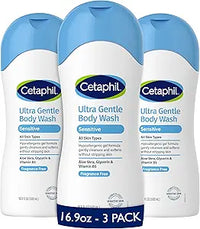 Cetaphil Ultra Gentle Body Wash, For Dry to Normal, Sensitive Skin, 16.9oz Pack of 3,