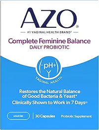 AZO Complete Feminine Balance Daily Vaginal Probiotics for Women, 30 Count