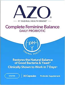 AZO Complete Feminine Balance Daily Vaginal Probiotics for Women, 30 Count