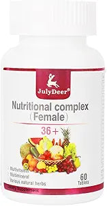 JulyDeer Multivitamin for Women 60 Tablets Complete Multimineral & Vitamin | A, C, D, E and B-Complex, Zinc & More for Lady Immunity, Hair, Skin & Nails, Digestion + Vegetarian ( 60 Count Pack of 1)