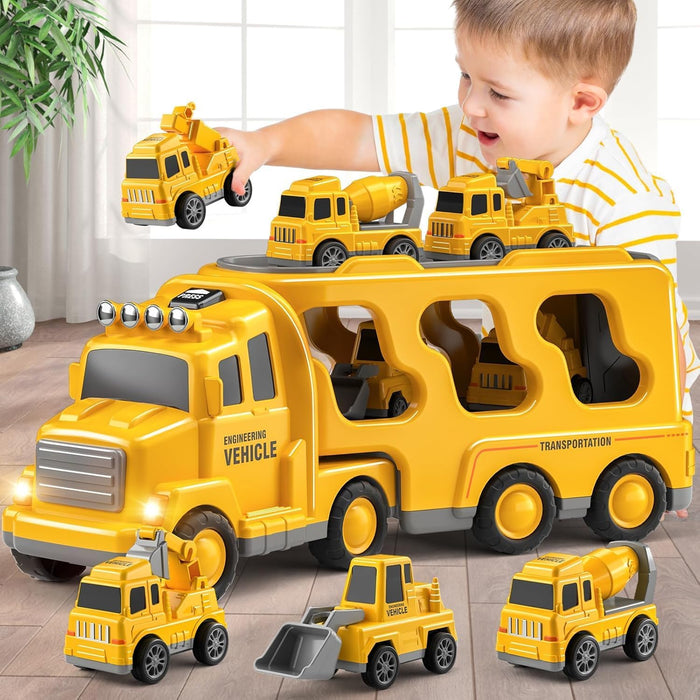 5 in 1 Construction Trucks Cars Toys for Toddlers 3-5