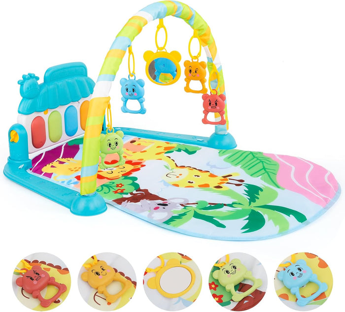 Baby Gyms Play Mat, Activity Center with Portable Play Piano Gym