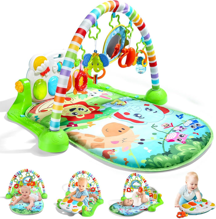 Baby Gym Play Mat, Play Piano Gym with Tummy Time Activity Mat