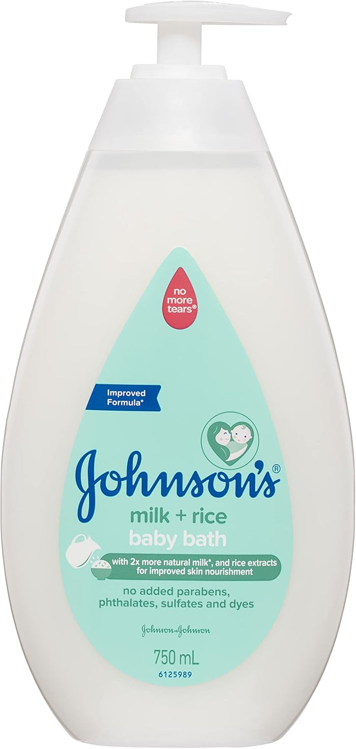 Johnson's Milk + Rice Gentle Nourishing Moisturising Tear-Free Baby Bath 750mL