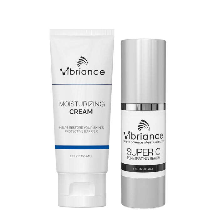 Vibriance Brilliance Boost Bundle | Super C Serum and Moisturizing Cream for Mature Skin | Hydrates, Firms, Lifts, Targets Wrinkles, Age Spots | Hydrating, Fast-Absorbing Skincare Set