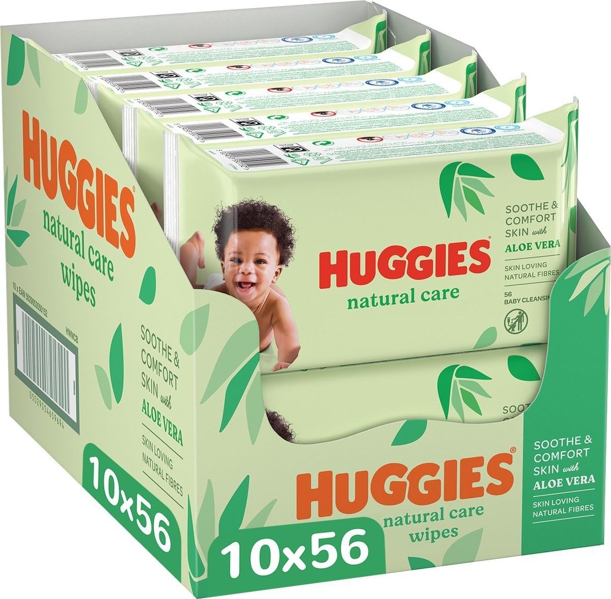 (Huggies Natural Care 10 Packs of 56, 560 Wipes) - Huggies Natural Care Baby Wipes - 10 pack (56 wipes per pack)